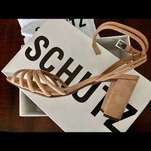 Suede sandals- Nude color